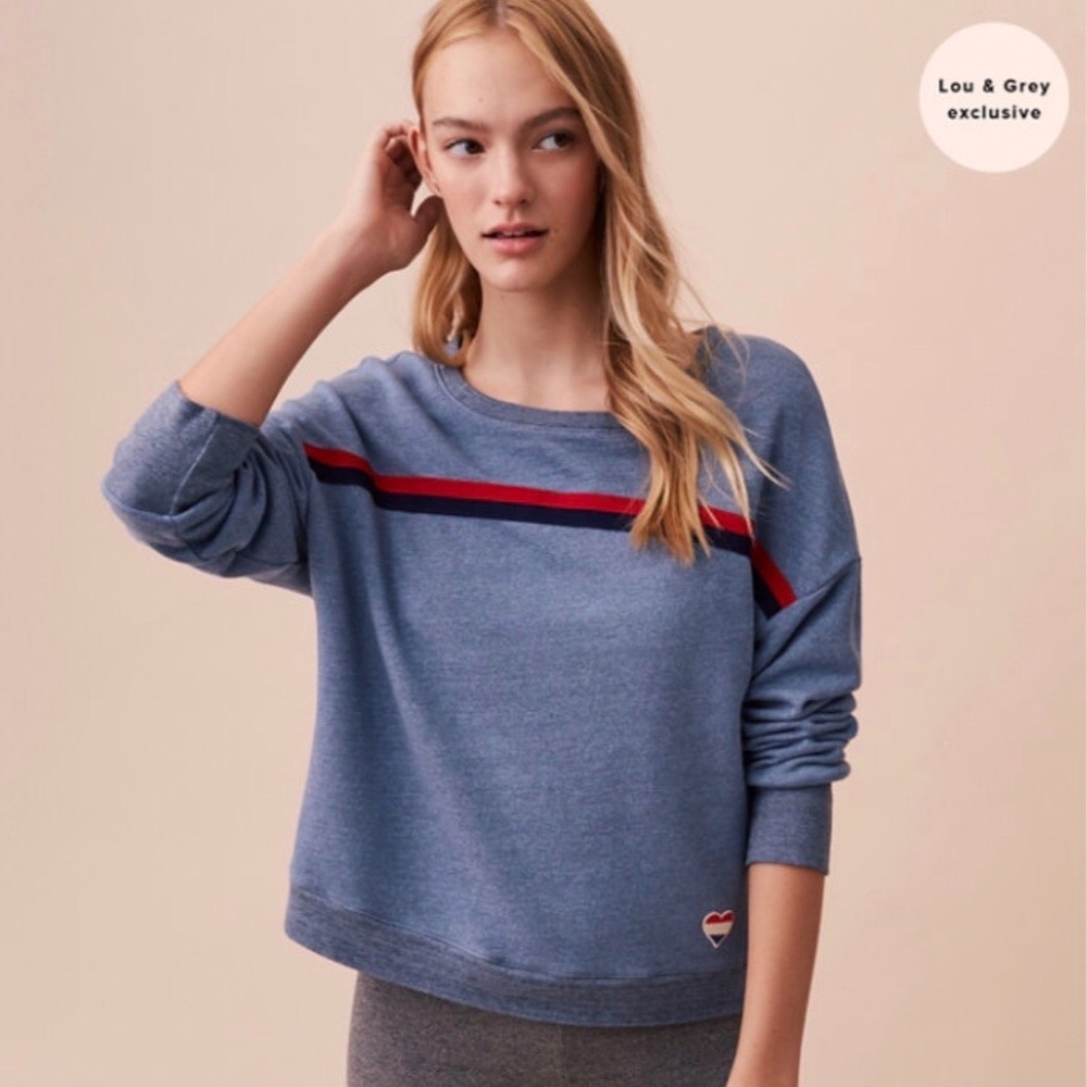 Sundry Heart Patch Pullover Sweatshirt